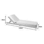 Sunbed with cushion Specta-Vertian solid beech wood in natural color 60x190x50cm - Image 5