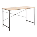 Работно биро Senzia во природна боја со црн метал 120x60x75 см