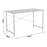 Work desk Senzia in natural color with white metal 120x60x75cm - Слика 6