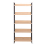 Bookcase Dorfie in natural color with black metal 70x30x159cm - Image 3