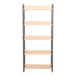 Bookcase Dorfie in natural color with black metal 70x30x159cm - Image 5