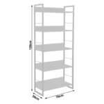 Bookcase Dorfie in natural color with black metal 70x30x159cm - Image 6