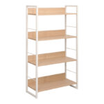 Bookcase Dorfie in natural color with white metal 70x30x124.5cm
