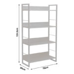 Bookcase Dorfie in natural color with white metal 70x30x124.5cm - Image 6