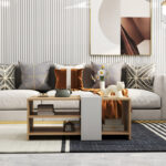 Coffee table Cozeto in natural-white color 100x53x41.5cm - Image 2