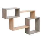 Wall shelf Beldra in natural-cement grey color 84x15x57.8cm