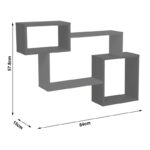 Wall shelf Beldra in natural-cement grey color 84x15x57.8cm - Image 5