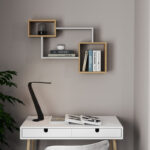 Wall shelf Beldra in natural-white color 84x15x57.8cm - Image 2