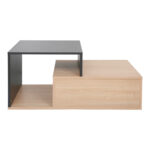 Coffee table Vople in natural-dark grey color 90x50x40cm - Image 5