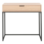 Console table Joumpa with drawer in natural color with black metal 80x28x76.5cm - Image 3