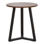 Side table Trepolo in walnut color and black metal D45x52cm - Image 2