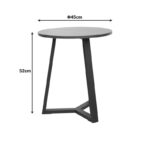 Side table Trepolo in walnut color and black metal D45x52cm - Image 3