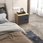 Verena bedside table in natural- antharcite shade 48x40x48cm - Слика 3