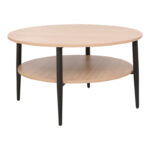 Kody table metal black in natural shade Φ80x45cm