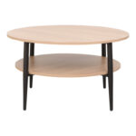 Kody table metal black in natural shade Φ80x45cm - Image 3