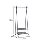 Entrance furniture Pintu metal in black shade 86x43x160cm - Слика 2