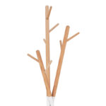 Coat Stand Sigar metal-wood in white-natural color 49x51x187cm - Image 2