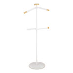 Поставка за мантили Jolma метал-дрво во бела боја D30x111cm