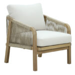 Malibu garden lounge solid acacia wood-beige fabric - Image 2