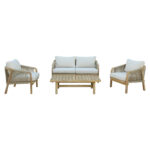 Градинарска дневна соба Малибу од цврсто дрво багрем и беж ткаенина