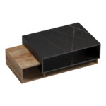 Dekost coffee table in oak-black marble shade 105x50x32cm - Слика 2