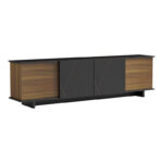 Zafore sideboard in walnut color with black marble 180x33x50cm