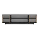 Zafore sideboard in walnut color with black marble 180x33x50cm - Image 3