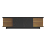 Zafore sideboard in walnut color with black marble 180x33x50cm - Image 4