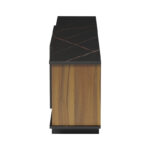 Zafore sideboard in walnut color with black marble 180x33x50cm - Image 6