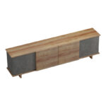 Zafore tv unit in oak-grey marble look 180x33x50cm - Слика 2