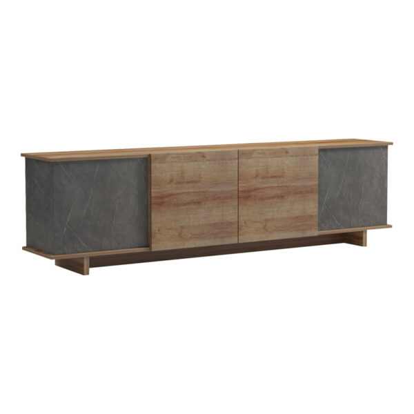 Zafore tv unit in oak-grey marble look 180x33x50cm
