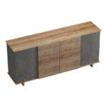 Zafore sideboard in oak-grey marble look 180x45x80cm - Слика 2