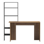 Bivoro work desk with shelf in oak-gray shade 146x55x129cm - Слика 3