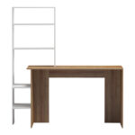 Bivoro work desk with shelf in oak-white shade 140x55x150cm - Image 3