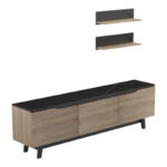 Kasia living room set in black marble-sonoma shade 180x35x48.5cm - Слика 2