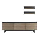 Kasia living room set in black marble-sonoma shade 180x35x48.5cm - Слика 3