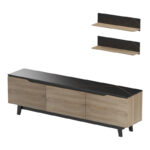 Kasia living room set in black marble-sonoma shade 180x35x48.5cm - Слика 4