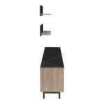 Kasia living room set in black marble-sonoma shade 180x35x48.5cm - Слика 6