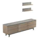 Kasia living room set in beige marble-sonoma shade 180x35x48.5cm - Слика 2