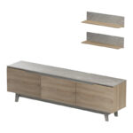 Kasia living room set in beige marble-sonoma shade 180x35x48.5cm - Слика 3