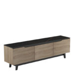 Kasandra TV cabinet in black marble-sonoma shade 180x35x48.5cm - Слика 2
