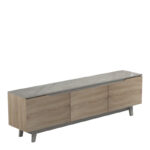Kasandra TV cabinet in beige marble-sonoma shade 180x35x48.5cm - Слика 2