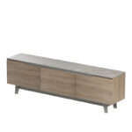 Kasandra TV cabinet in beige marble-sonoma shade 180x35x48.5cm - Слика 4