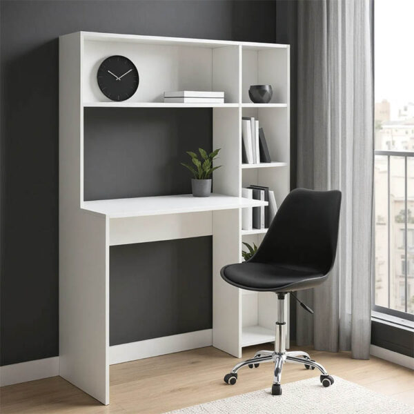Janson desk with bookcase in white 113.2x40x141.8cm