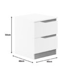 Bedside table Verena in white-sonoma 40x40x50cm - Image 5