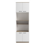 Rowan kitchen cabinet in white-sonoma shade 60x42x182cm - Image 2