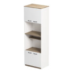 Rowan kitchen cabinet in white-sonoma shade 60x42x182cm - Image 3