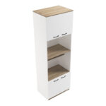 Rowan kitchen cabinet in white-sonoma shade 60x42x182cm - Image 4