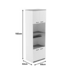 Rowan kitchen cabinet in white-sonoma shade 60x42x182cm - Image 6