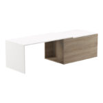 Extera extendable coffee table in white-sonoma shade 100-160x50x45cm - Слика 4